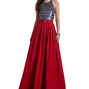 Lauren Ralph Lauren Sequin stripe print halter neck sleeveless gown
